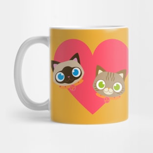 Olive and Apple- Two Cats and a Mouse Mug